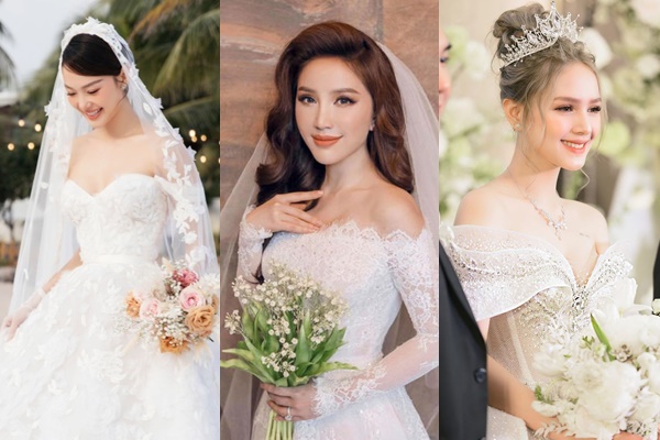 Sao Việt đọ váy cưới Hồ Bích Trâm chi nửa tỷ Minh Hằng diện cùng hãng với  Paris Hilton
