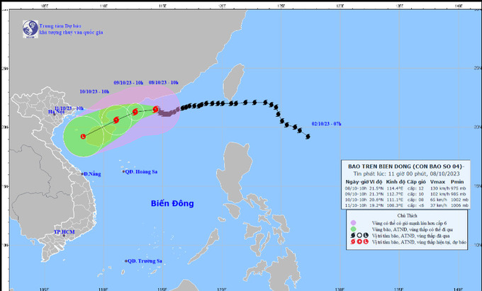 Bão số 4 di chuyển chậm nhưng đổi hướng liên tục