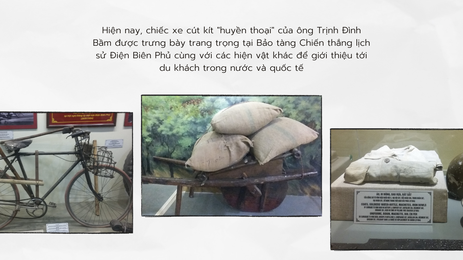 Dùng xe cút kít vận chuyển gần 12.000kg lương thực tiếp tế chiến dịch Điện Biên Phủ