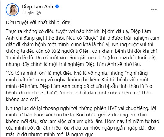 Diệp Lâm Anh “neo đơn” đi khám 1 mình sau màn “đấu tố” chồng cũ