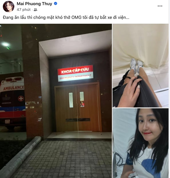 Hoa hậu Mai Phương Thúy nhập viện gấp khi đang ăn
