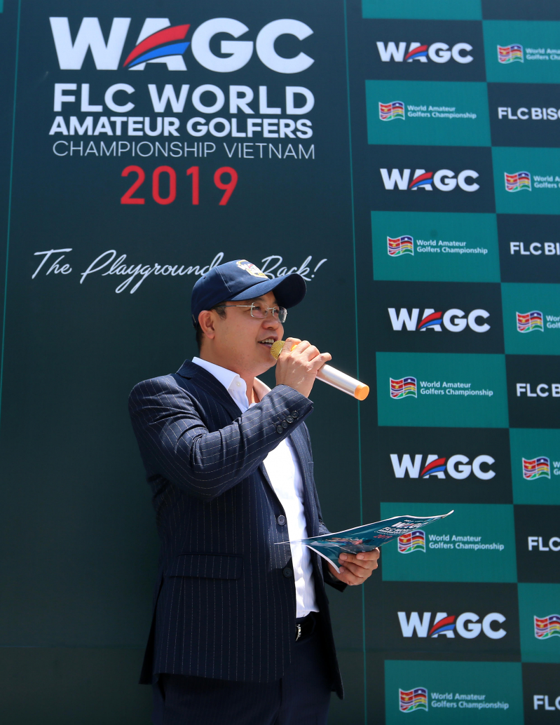 Ông Đỗ Việt Hùng, TGĐ FLC Biscom, Trưởng BTC phát biểu khai mạc vòng loại phía Nam giải FLC WAGC Vietnam 2019