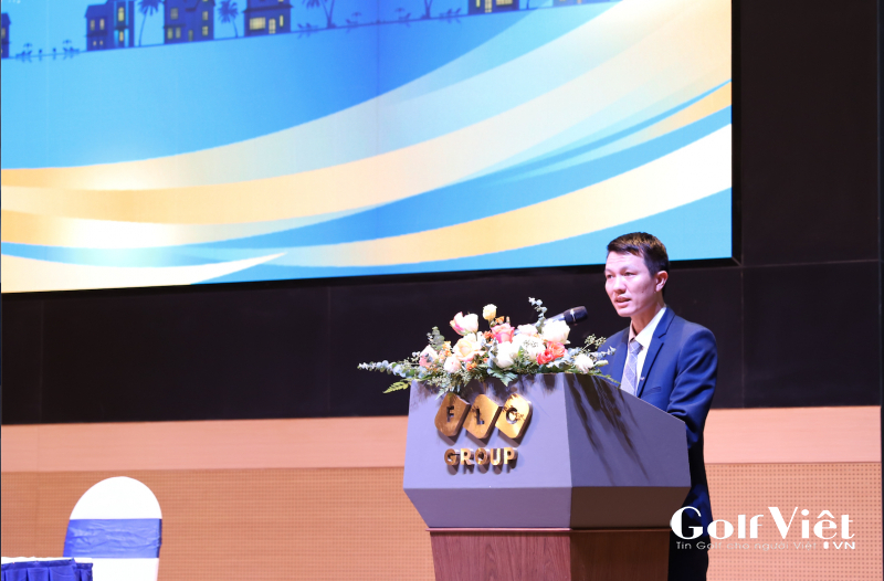 Ông Nguyễn Hoài Sơn, Phó TGĐ Công ty FLCHomes phát biểu tại họp báo