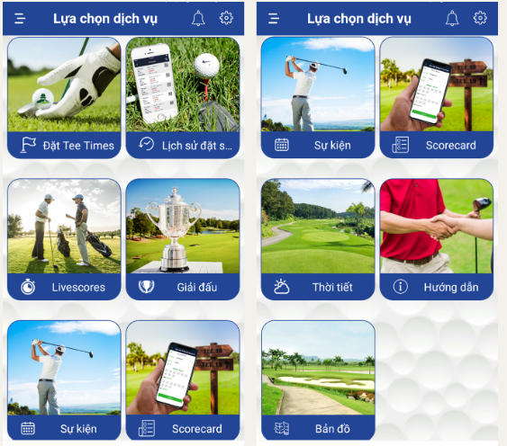 Các tính năng trong ứng dụng Golf Trang An