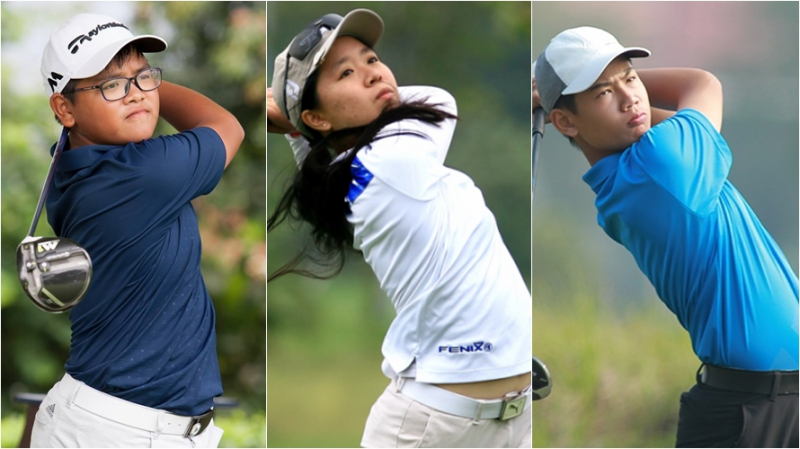 Ba tân binh của tuyển golf Việt Nam tại SEA Games 30: Nguyễn Bảo Long, Ngô Lê Hoàng Nam Phương và Đặng Quang Anh