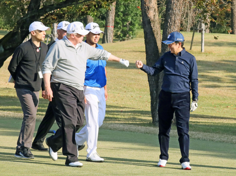 Tổng thống Mỹ Donald Trump và Thủ tướng Nhật Shinzo Abe từng chơi golf tại Kasumigaseki Golf Club tháng 11/2017