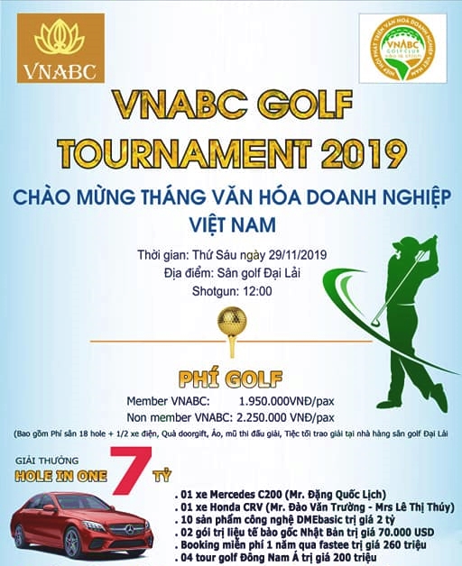 Mùa giải VNABC Golf Tournament 2019 có bộ giải thưởng Hole in One hấp dẫn trị giá 7 tỷ đồng