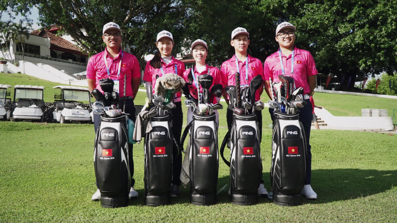 Thành viên đội tuyển golf Việt Nam tại SEA Games 30 (Ảnh: VGA)