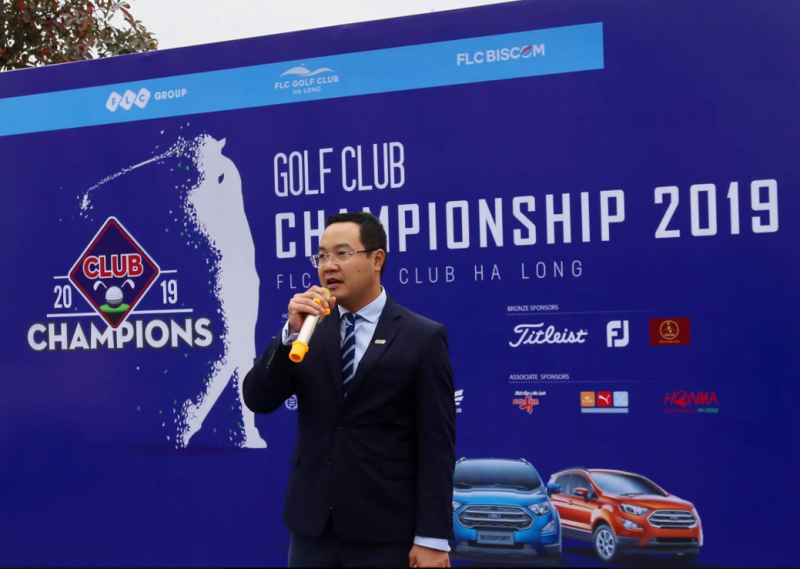 Ông Đỗ Việt Hùng, TGĐ FLC Biscom phát biểu khai mạc giải golf Club Championship 2019