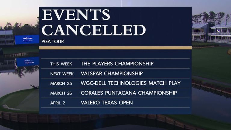 Ba sự kiện bị hủy cùng với Players Championship (Ảnh: Sky Sports)