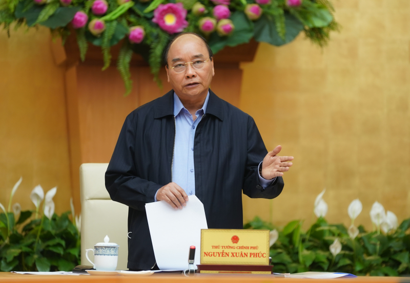 Thủ tướng Nguyễn Xuân Phúc quán triệt mục tiêu ngăn chặn, hạn chế tối đa lây lan Covid-19 ra cộng đồng (Ảnh: Thanhtra.com.vn)