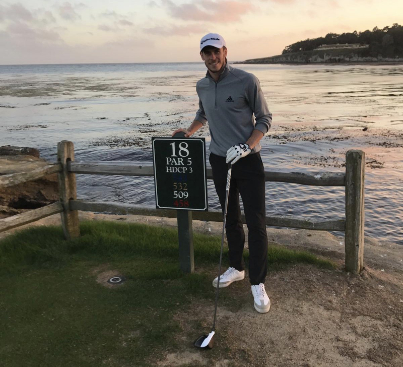 Bale đã từng chơi tại nhiều sân nổi tiếng như: Pebble Beach, Spyglass, Torrey Pines, Riviera (Ảnh: Twitter)