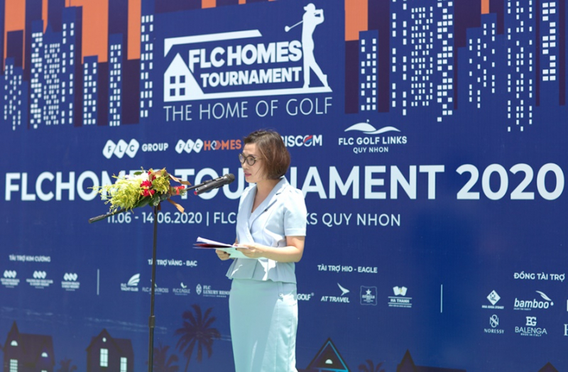 TGĐ FLCHomes Trần Thị Hương phát biểu tại lễ khai mạc giải đấu