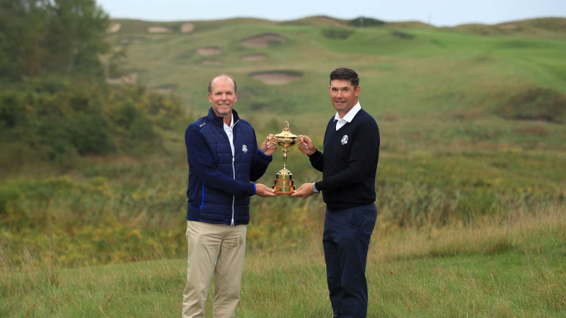 Nhiều khả năng hai đội trưởng Steve Stricker và Padraig Harrington sẽ phải chờ thêm một năm nữa để gặp nhau (Ảnh: Golf.com)