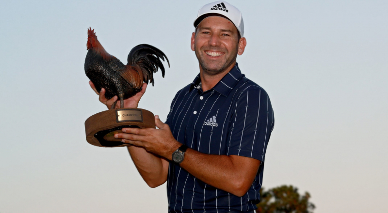 Garcia cùng chiếc cúp Sanderson Farm Championship (Ảnh: PGA Tour)