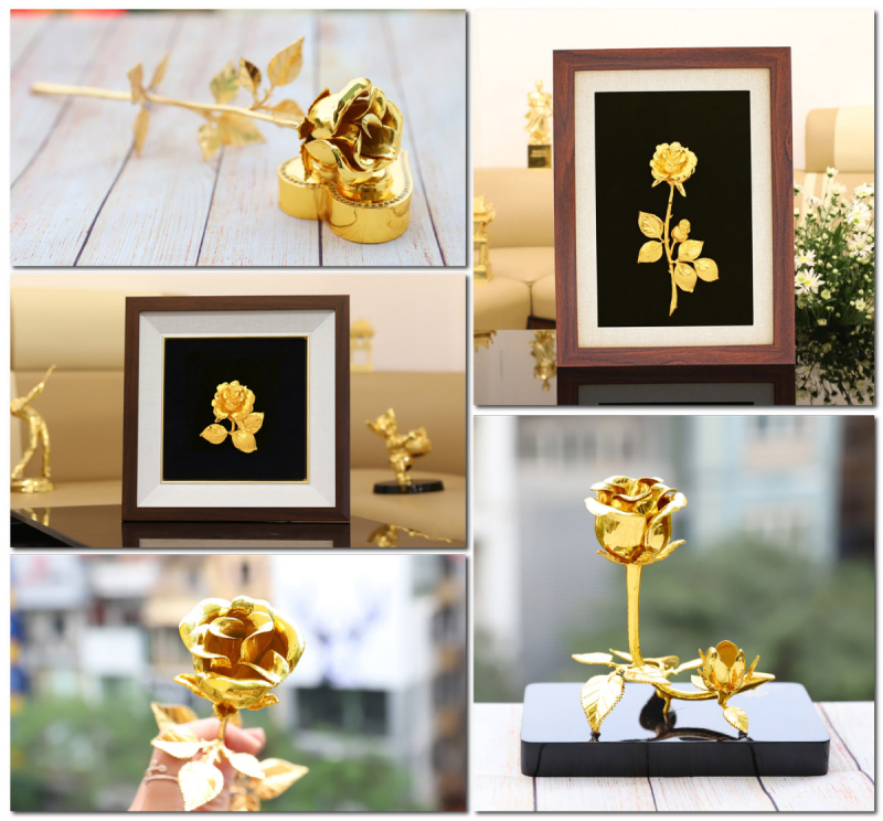 BST Hoa hồng mạ vàng của Golden Gift Việt Nam có giá từ 3 triệu đến 5 triệu đồng