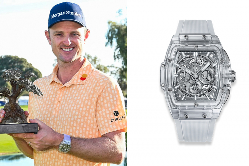 Golfer Justin Rose đeo đồng hồ Hublot Spirit of Big Bang Sapphire 45mm