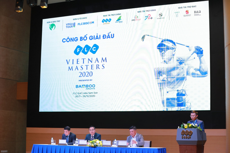 Buổi họp báo công bố giải đấu FLC Vietnam Masters 2020 diễn ra ngày 18/11 tại Hà Nội