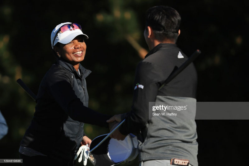 Bà Condoleezza Rice, cựu ngoại trưởng thứ 66 của Mỹ đấu pro-am trên sân Spyglass Hill Golf Course (Ảnh: Getty Images)