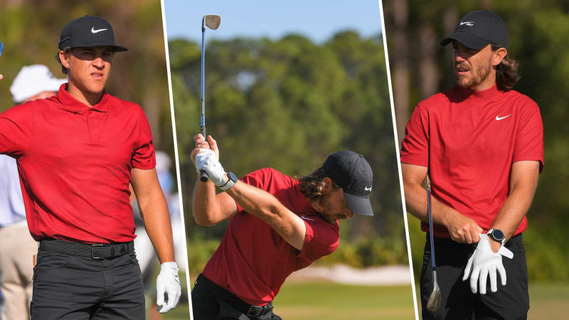 Các golfer đồng loạt mặc trang phục đỏ-đen để tôn vinh và động viên Siêu Hổ (Ảnh: Golf.com)