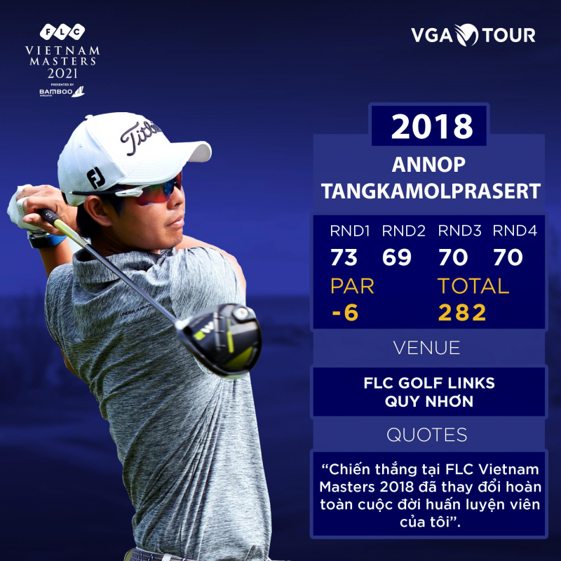 Nhà vô địch 2018 Annop Tangkamolprasert đang giữ kỷ lục điểm chung cuộc ở giải (Ảnh: VGA Tour)