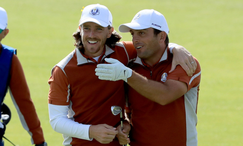 Bốn trong năm trận toàn thắng ở Ryder Cup 2018 của Molinari đánh cùng Tommy Fleetwood (Ảnh: Getty Images)