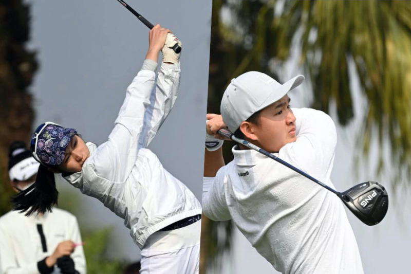 Khuê Minh (trái) và Anh Minh về nhất ở vòng loại đầu tiên chọn tuyển ĐT quốc gia môn golf