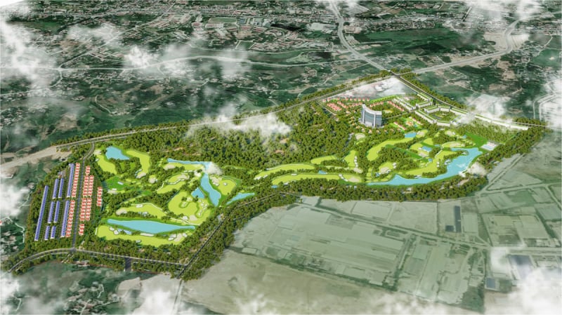 Phối cảnh tổng thể khu nghỉ dưỡng sinh thái - sân golf FLC Phú Thọ
