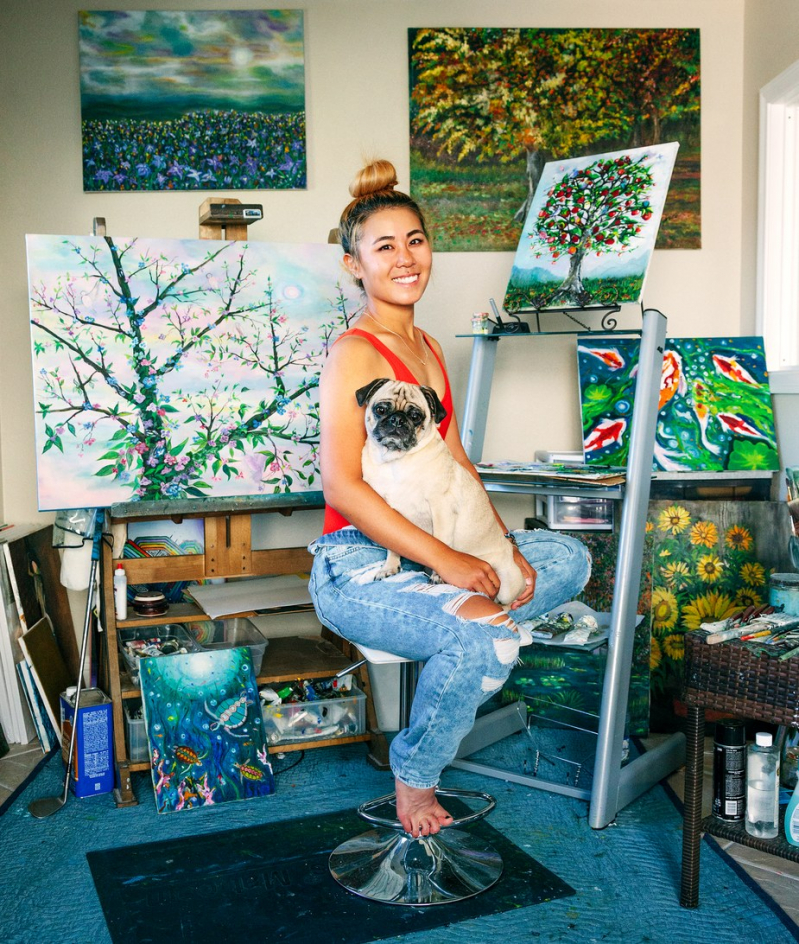 Danielle-Kang-with-her-artwork