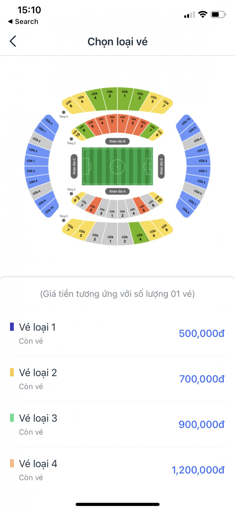 Người hâm mộ vẫn có thể mua vé trận Việt Nam - Trung Quốc đủ bốn mức giá sau sáu tiếng VFF mở bán trực tiếp