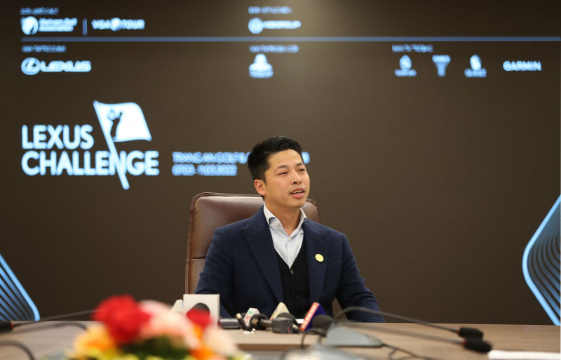 Ông Nguyễn Thái Dương, Phó Tổng Thư ký Hiệp hội Golf Việt Nam tại lễ công bố giải Lexus Challenge 2022 (ảnh: VGA Tour)