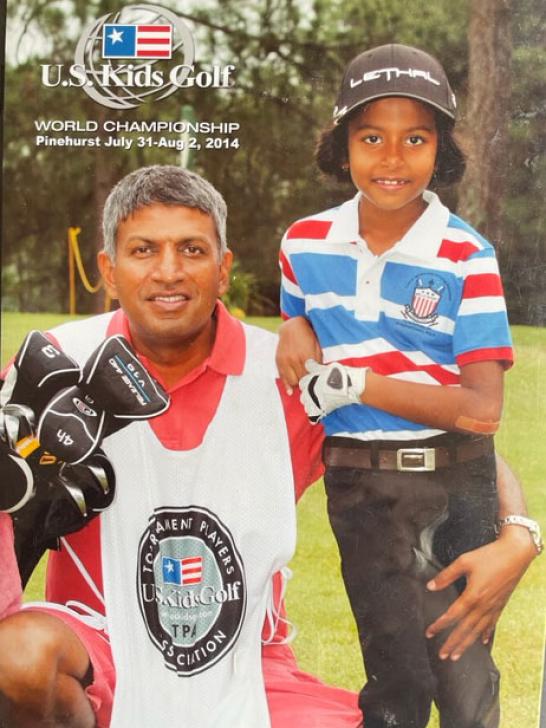 Prashanth và bố trong một giải trẻ năm 2014