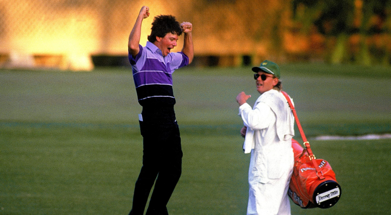Larry Mize ăn mừng chức vô địch The Masters 1987