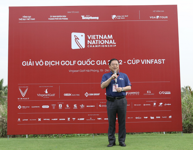 Nhà báo Lê Xuân Sơn, Tổng biên tập báo Tiền Phong, đồng trưởng BTC giải Vô địch Golf Quốc gia 2022