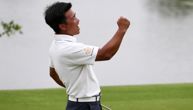 Quang Khánh thi đấu tại giải Vô địch Golf Quốc gia 2022 (ảnh: TPO)