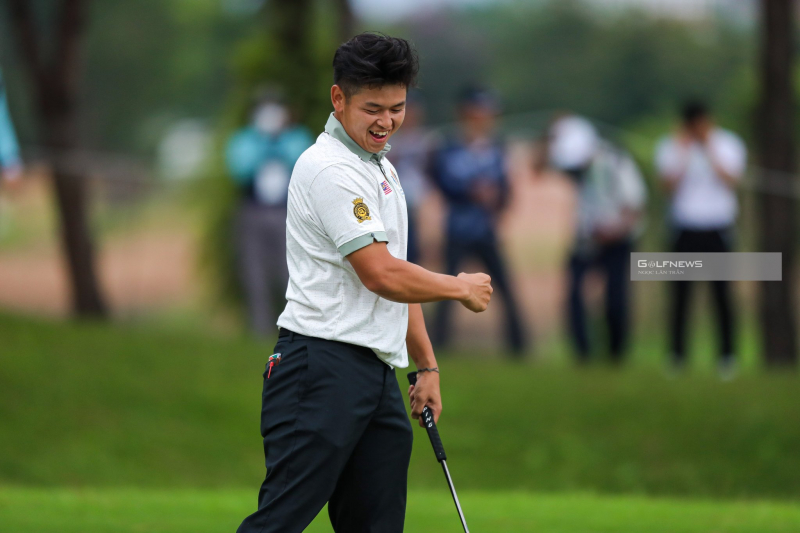 Pha ăn mừng của Ervin Chang ở vòng cuối (ảnh: Golfnews)