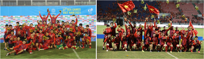 Đội tuyển Bóng đá nam U23 quốc gia và Đội tuyển Bóng đá nữ quốc gia nhận huân chương Lao động hạng Ba