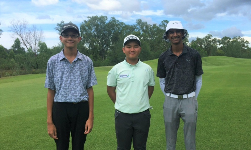 Anh Minh (giữa) đang tham dự giải Asian Amateur Open Championship ở Thái Lan (ảnh: PING Golf VN)