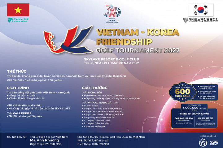 Vietnam - Korea Friendship Golf Tournament 2022 nhận được sự hưởng ứng của đông đảo golfer Việt Nam lẫn Hàn Quốc