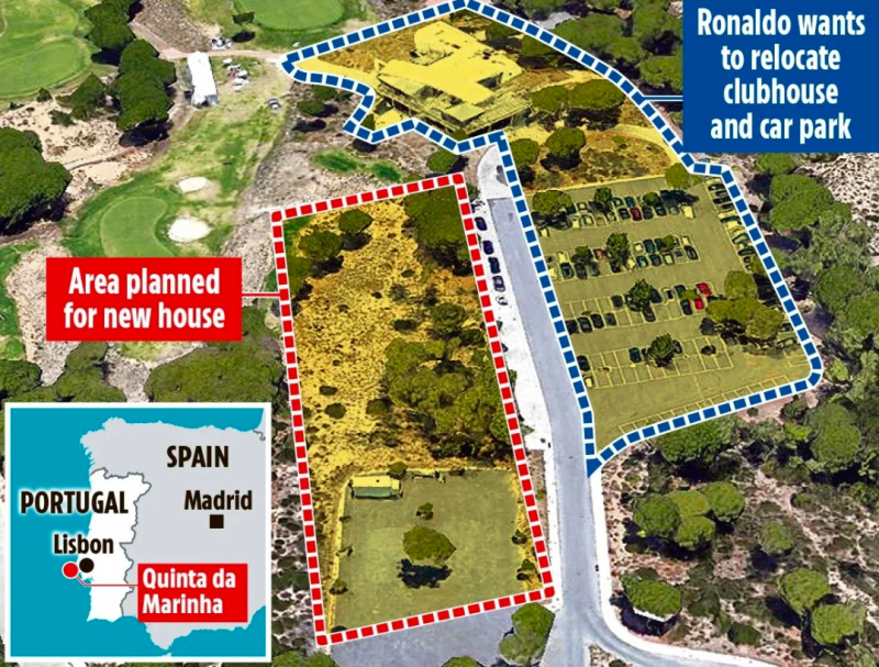 Ronaldo muốn loại bỏ hội quán và bãi đậu xe của sân vì nó che mất tầm nhìn từ dinh thự