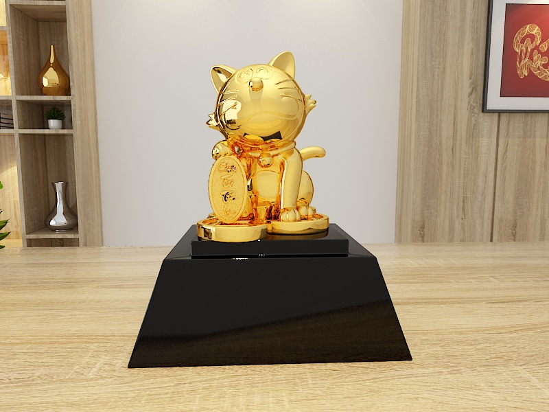 Tượng Mèo thần tài mạ vàng có giá bán 4.500.000 đồng