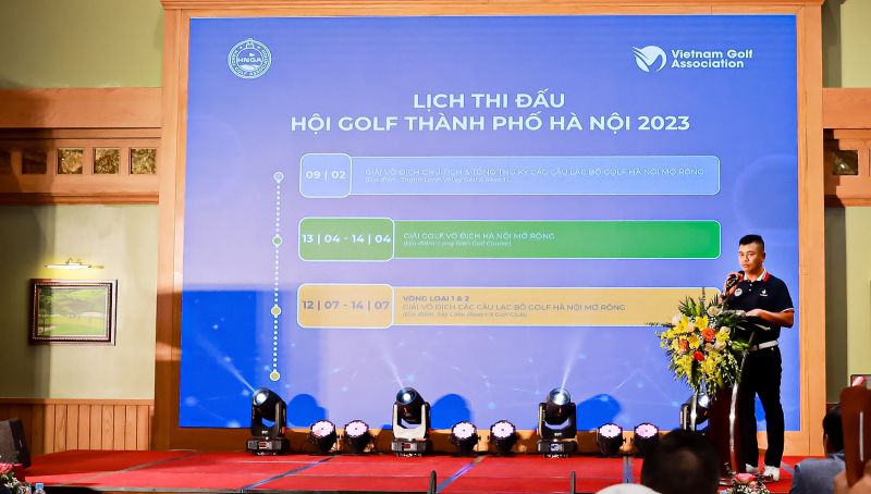 Ông Đặng Tất Thành, Tổng thư ký HNGA công bố lịch trình giải năm 2023.