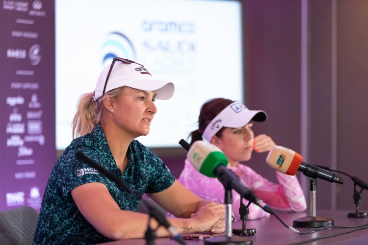 Anna Nordqvist trong cuộc họp báo tại Saudi Ladies International 2022