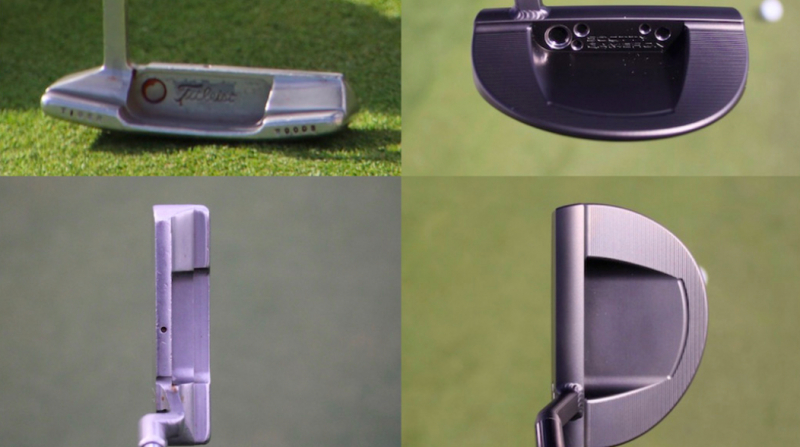 Putter Scotty Cameron Newport 2 GSS nguyên mẫu quen thuộc của Woods (bìa trái) và Tour-Only của Day