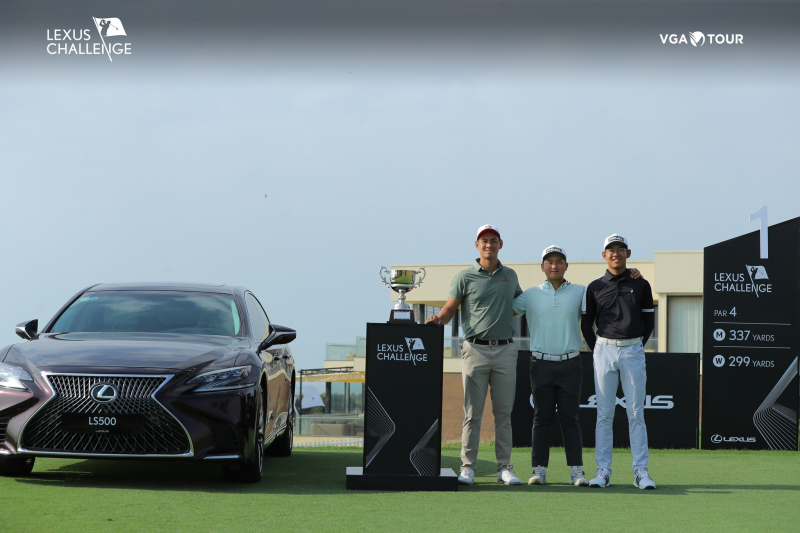 Từ trái sang: Chí Quân, Anh Minh và Khánh Hưng - bộ ba tạo nên cuộc đua hấp dẫn từ đầu giải Lexus Challenge 2023