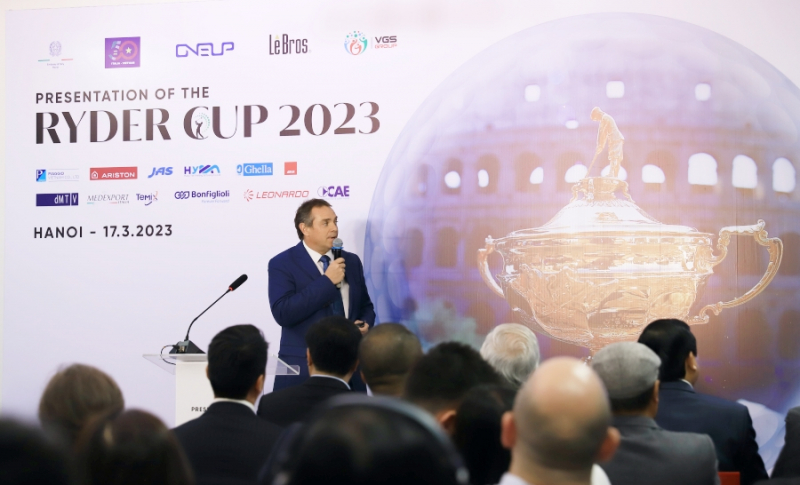 Ông Riccardo Tirotti, Giám đốc phát triển kinh doanh của Marco Simon Golf and Country Club chia sẻ về Ryder Cup 2023 cũng như triển vọng phát triển du lịch thể thao từ Việt Nam đến Ý