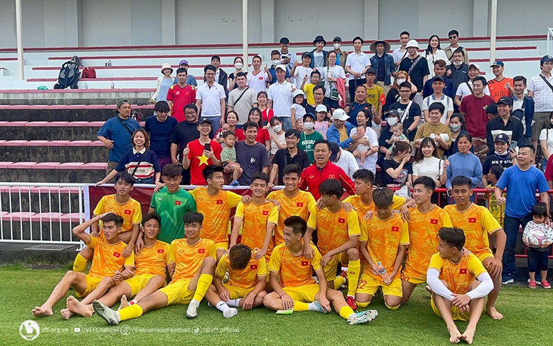 U17 Việt Nam có chiến thắng thứ hai liên tiếp trong chuyến tập huấn ở Nhật Bản (ảnh: VFF)