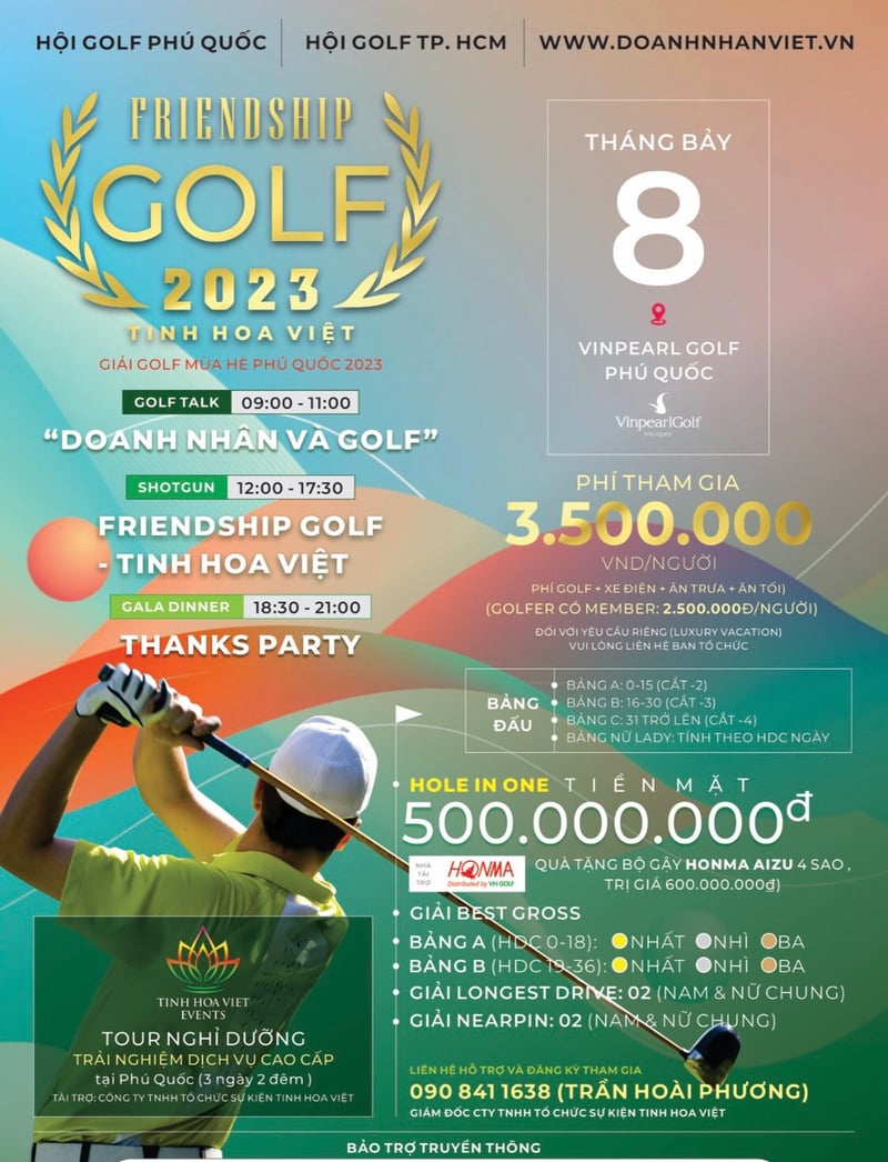 Giải Golf mùa hè Phú Quốc 2023 được tổ chức vào ngày 8.7 tại Vinprearl Golf Phú Quốc