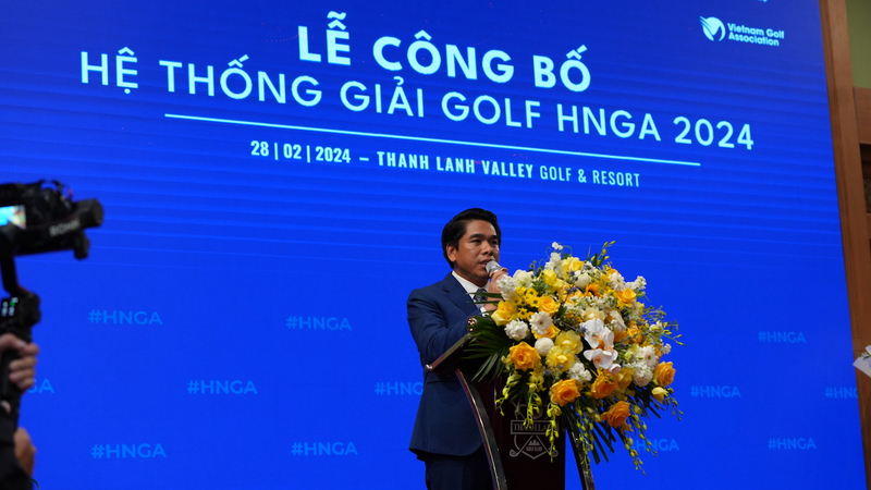 Ông Nguyễn Tô Ninh - Chủ tịch Hội Golf Thành phố Hà Nội công bố hệ thống giải Golf HNGA trong năm 2024