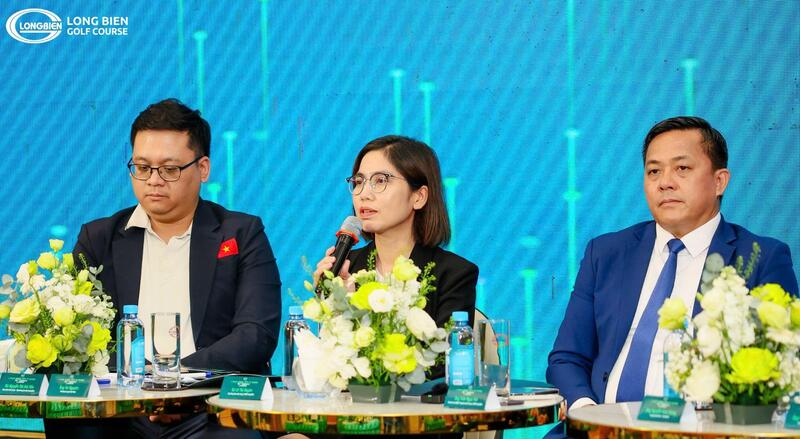 Bà Lê Thị Huyên - Phó TGĐ Công ty CPĐT Long Biên chia sẻ về Long Bien Golf Course Awards 2026